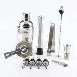12 in 1 Stainless Steel Wine Cocktail Shaker Tools Set with Cloth Bag, Capacity: 550ml - Image 3