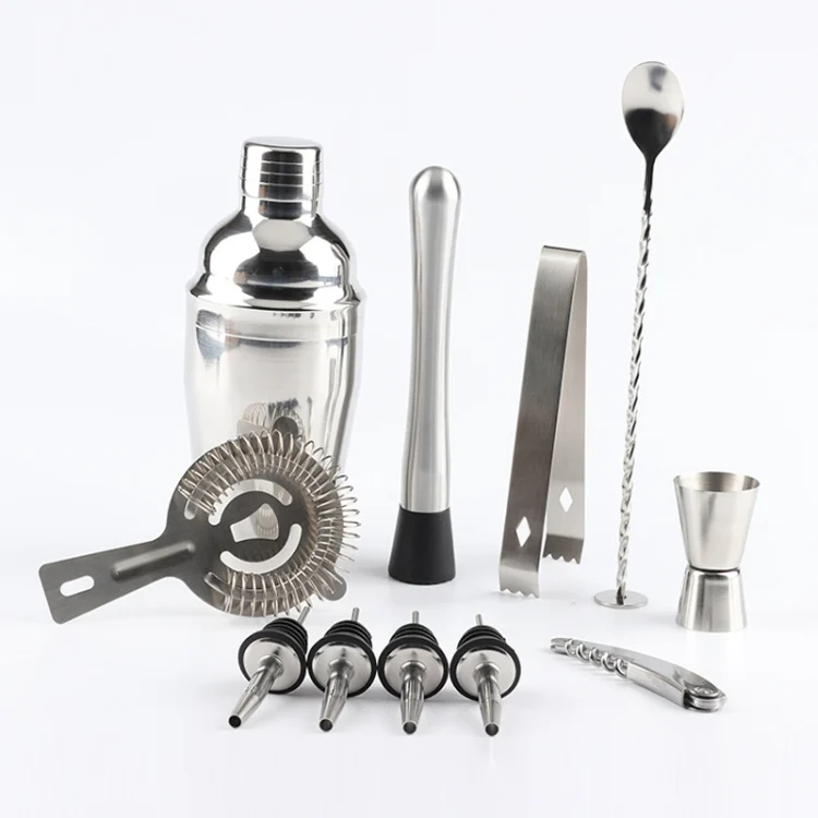 HC4780_2.webp 12 in 1 Stainless Steel Wine Cocktail Shaker Tools Set with Cloth Bag, Capacity: 550ml - Image 3