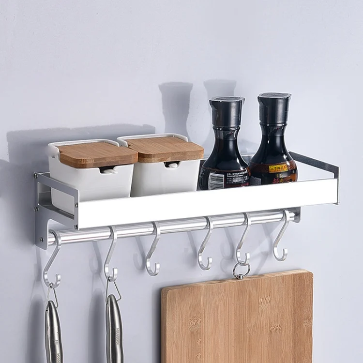 HC4818S.webp 40cm 6 Hooks Kitchen Multi-function Wall Hanging Holder Seasoning Storage Rack - Image 1