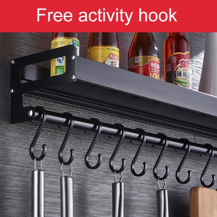 HC4837B_4.webp 80cm Kitchen Multi-function Wall Hanging Holder Seasoning Storage Rack - Image 5