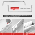 50cm 2 Cups 8 Hooks Multi-function Kitchen Punching Wall-mounted Plastic Edge Condiment Storage Rack - Image 4