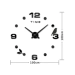 Bedroom Home Office Decoration Frameless Large Size DIY 3D Mirror Surface Wall Stickers Quiet Clock, Size: 100*100cm - Image 3