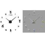 Home Office Decor Frameless Cat Shape Large Size DIY 3D Mirror Surface Wall Stickers Mute Clock, Size: 100*100cm - Image 2