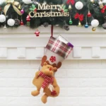 Christmas Ornament Decoration Lattice Cloth Christmas Stocking Gift Bag Pendant - Image 3