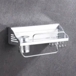 40cm 1 Cup 6 Hooks Multi-function Kitchen Punching-free Wall-mounted Plastic Edge Condiment Holder Storage Rack - Image 2