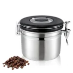 800ml Stainless Steel Sealed Food Coffee Grounds Bean Storage Container with Built-in CO2 Gas Vent Valve & Calendar - Image 2