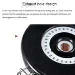 800ml Stainless Steel Sealed Food Coffee Grounds Bean Storage Container with Built-in CO2 Gas Vent Valve & Calendar - Image 7