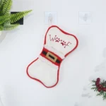 CX20223 Multi-function Bone Shape Christmas Sock Gift Bag Knife Fork Sleeve Christmas Tree Pendant Decoration