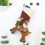 CX20226 Santa Claus Pattern Christmas Sock Gift Bag Christmas Tree Pendant Decoration