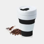350ml Outdoor Pocket-Sized Coffee Tea Collapsible Travel Mug Silicone Cup with Lid - Image 2
