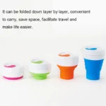 350ml Outdoor Pocket-Sized Coffee Tea Collapsible Travel Mug Silicone Cup with Lid - Image 7