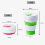350ml Outdoor Pocket-Sized Coffee Tea Collapsible Travel Mug Silicone Cup with Lid - Image 9