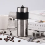 Portable Conical Burr Mill Manual Stainless Steel Hand Crank Coffee Bean Grinder with Silicone Ring, Capacity: 40g - Image 2