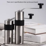Portable Conical Burr Mill Manual Stainless Steel Hand Crank Coffee Bean Grinder with Silicone Ring, Capacity: 40g - Image 12