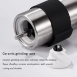 Portable Conical Burr Mill Manual Stainless Steel Hand Crank Coffee Bean Grinder with Silicone Ring, Capacity: 40g - Image 6