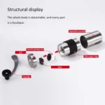 Portable Conical Burr Mill Manual Stainless Steel Hand Crank Coffee Bean Grinder with Silicone Ring, Capacity: 40g - Image 7