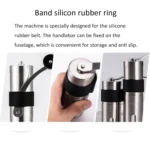 Portable Conical Burr Mill Manual Stainless Steel Hand Crank Coffee Bean Grinder with Silicone Ring, Capacity: 40g - Image 8