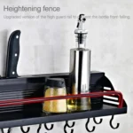 B Version 50cm 2 Cups 10 Hooks Kitchen Multi-function Wall-mounted Condiment Storage Rack - Image 7