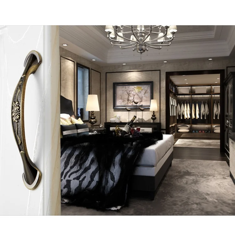 HC5066_5.webp 6026-96 European Style Zinc Alloy Cabinet Wardrobe Drawer Door Handle, Hole Spacing: 96mm (Bronze) - Image 6