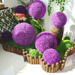Artificial Purple Eucalyptus Plant Ball Tree Wedding Event Home Outdoor Decoration Hanging Ornament, Diameter: 7.5 inch - Image 5