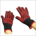 2 Layer Fire Protection Portable Silicone Anti-skidding High Temperature Resistance Cooking Baking Barbecue Gloves - Image 4