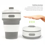 350ml Folding Portable Silicone Coffee Cup Multi-function Travel Cup - Image 4