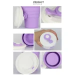 350ml Folding Portable Silicone Coffee Cup Multi-function Travel Cup - Image 7