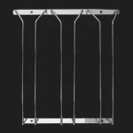 MICLAN Three Rows Stainless Steel Hanging Wine Glass Holder, Size: 34*32*27cm - Image 2
