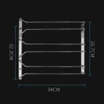 MICLAN Three Rows Stainless Steel Hanging Wine Glass Holder, Size: 34*32*27cm - Image 3