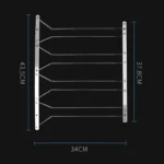 MICLAN Four Rows Stainless Steel Hanging Wine Glass Holder, Size: 34*38*43cm - Image 2