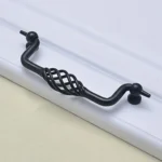 6100-160 Classic Birdcage Shape Iron Cabinet Wardrobe Drawer Door Handle, Hole Spacing: 160mm (Matte Black) - Image 2