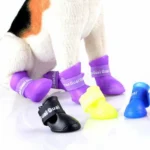 Lovely Pet Dog Shoes Puppy Candy Color Rubber Boots Waterproof Rain Shoes, S, Size:  4.3 x 3.3cm - Image 5