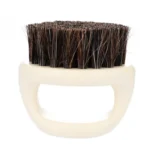 Men Ring Design Portable Boar Brush White ABS Haircut Cleaning Shaving Brush