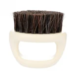 Men Ring Design Portable Boar Brush White ABS Haircut Cleaning Shaving Brush - Image 2