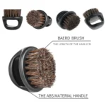 Men Ring Design Portable Boar Brush White ABS Haircut Cleaning Shaving Brush - Image 3
