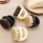Men Ring Design Portable Boar Brush White ABS Haircut Cleaning Shaving Brush - Image 7