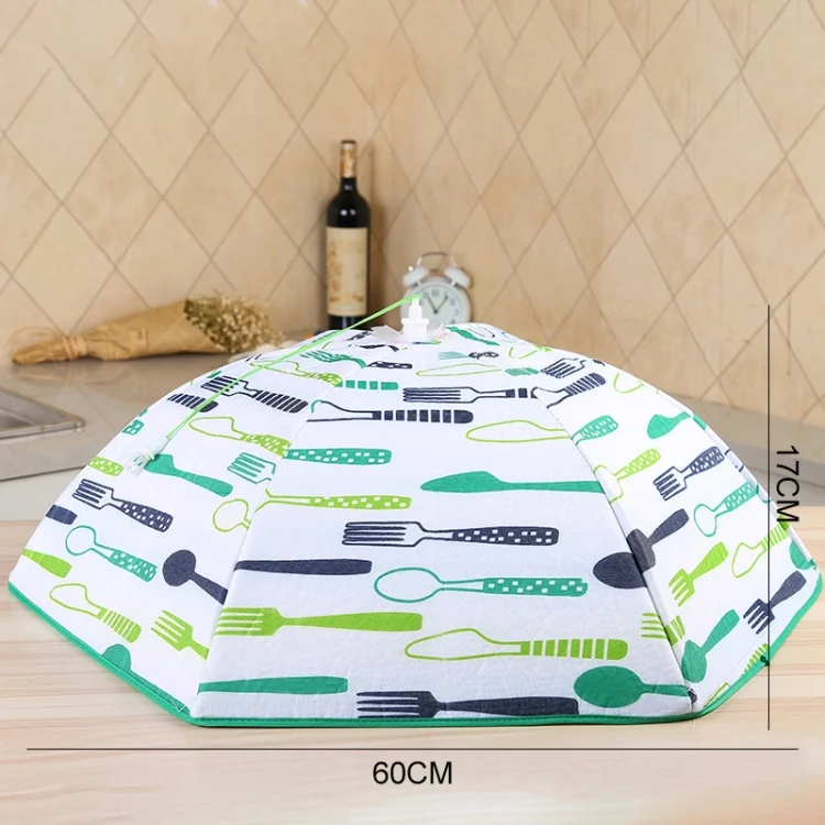 HC5497A_2.webp Folding Food Cover Keep Foods Warm Aluminum Foil Cover, Blue Tableware Pattern, Size: 60*60*17cm - Image 3