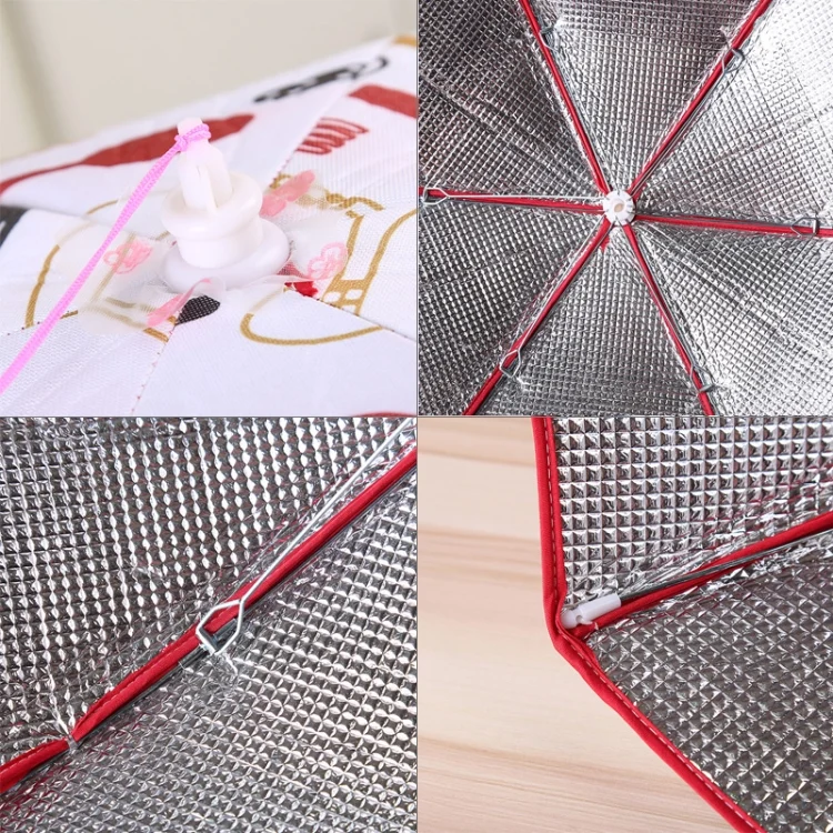 HC5497A_3.webp Folding Food Cover Keep Foods Warm Aluminum Foil Cover, Blue Tableware Pattern, Size: 60*60*17cm - Image 4