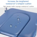 Elderly Toilet Seat Aluminum Alloy Wheelchair Pregnant Women Shower Chair with Wheels - Image 4