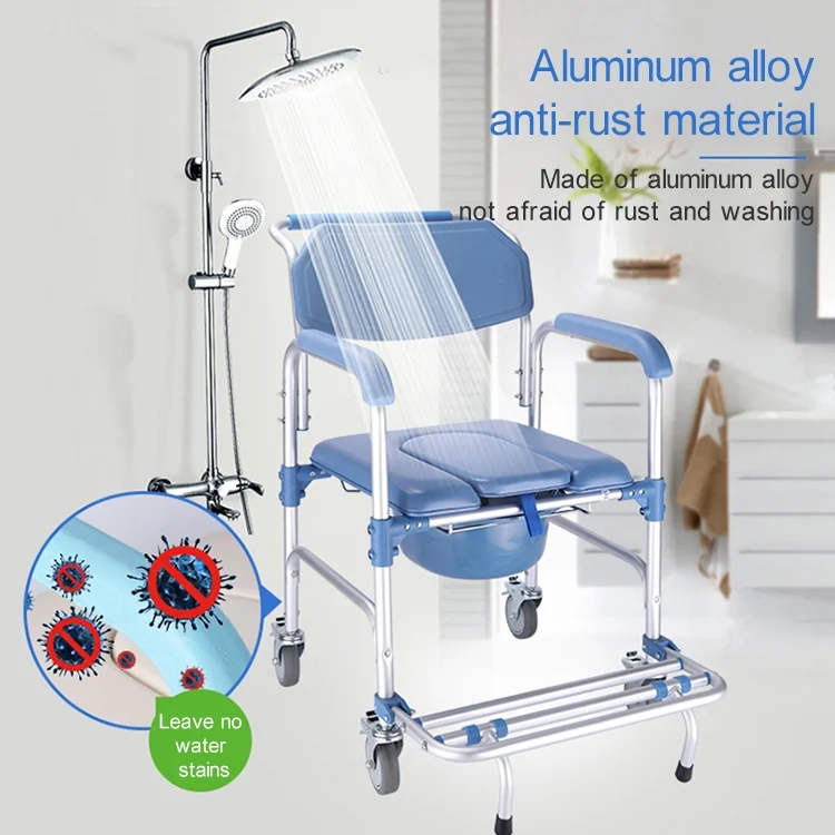 HC5522_6.webp Elderly Toilet Seat Aluminum Alloy Wheelchair Pregnant Women Shower Chair with Wheels - Image 7