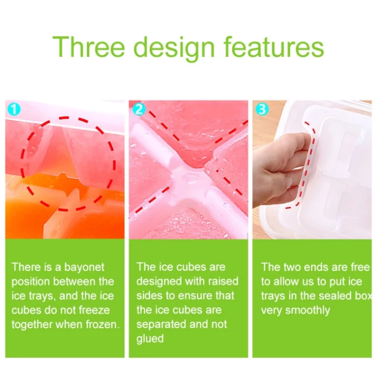 HC5525_6.webp Small Square Ice Mold Trays Multi-layer Mold with Cover Ice Storage Box, 4 Layers - Image 7