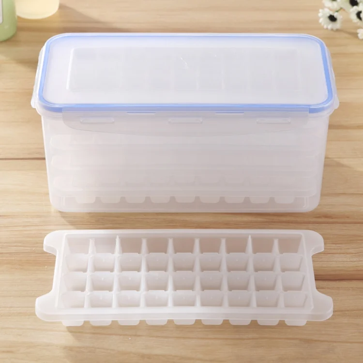 HC5526_1.webp Small Square Ice Mold Trays Multi-layer Mold with Cover Ice Storage Box, 5 Layers - Image 2