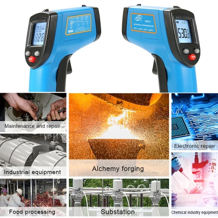 HC559_6.webp BENETECH GM531 Handheld Thermometer Cooking Digital Infrared Thermometer, Measure Range: -50~530 C - Image 7