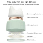 Cat Shape Double Light Source Design LED Desk Night Lamp, Support 3 Brightness Control - Image 3