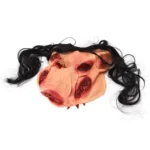 Halloween Mask Latex Pig Head Cap Halloween Festival Party Fancy Pig Face Masquerade Masks with Hair - Image 3