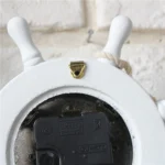 Wooden Helmsman Ship Wheel Shape Decorative Living Room Wall Clock, Size: 22*22*2.5cm - Image 2