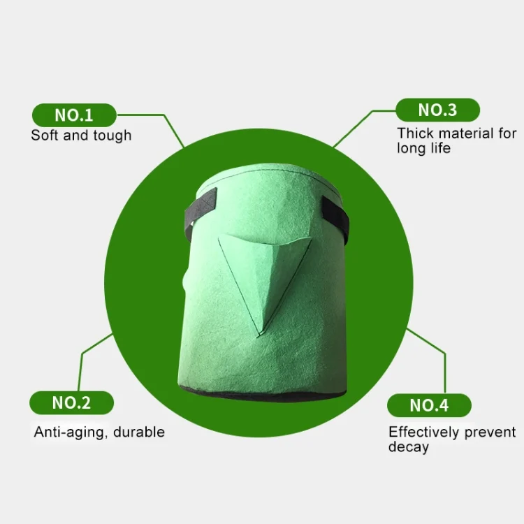 HC5686G_2.webp 3 Pockets 18L / 5 Gallon Non-woven Felt Strawberry Planting Bag, Size: 23X28cm - Image 3