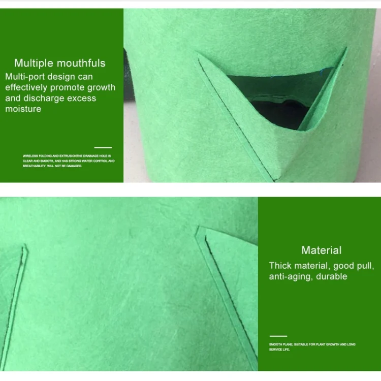 HC5686G_3.webp 3 Pockets 18L / 5 Gallon Non-woven Felt Strawberry Planting Bag, Size: 23X28cm - Image 4