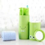 Creative 7 in 1 Portable Gargle Cup Shampoo Sub-Bottle Towel Toothbrush Comb Make-up Mirror Travel Wash Kits, Affordable Sets - Image 2