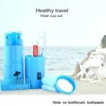 Creative 5 in 1 Portable Gargle Cup Shampoo Sub-Bottle Comb Make-up Mirror Travel Wash Kits, Standard Sets - Image 3